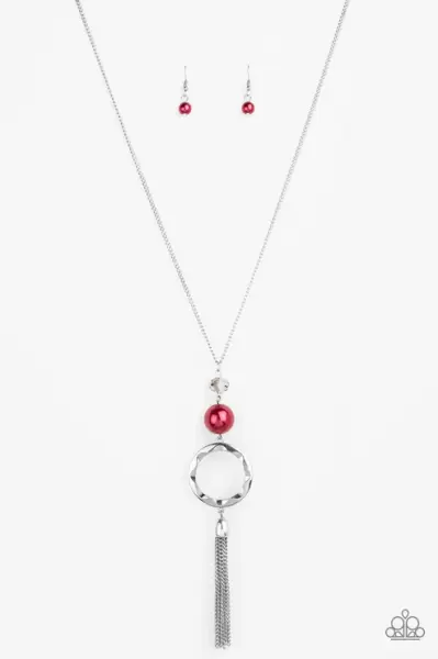  Bold Balancing Act Necklace - Red